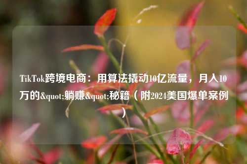 TikTok跨境电商：用算法撬动10亿流量，月入10万的"躺赚"秘籍（附2024美国爆单案例）​